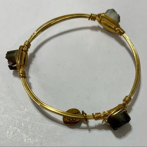 Bourbon and Bowties Gold Wire Bangle Bracelet NWOT